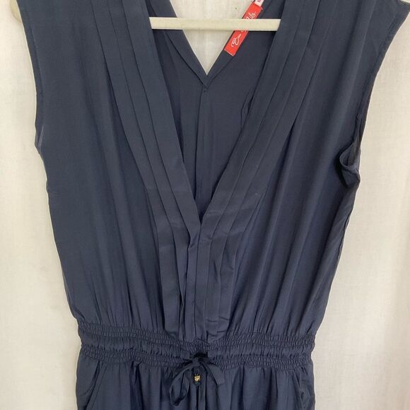 Sea Lily Miami Pia Power Black 100% Silk Wide Leg Jumpsuit Size M - Picture 6 of 13